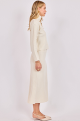 Light Gray Cosette Turtleneck Rib Sweater Sweater