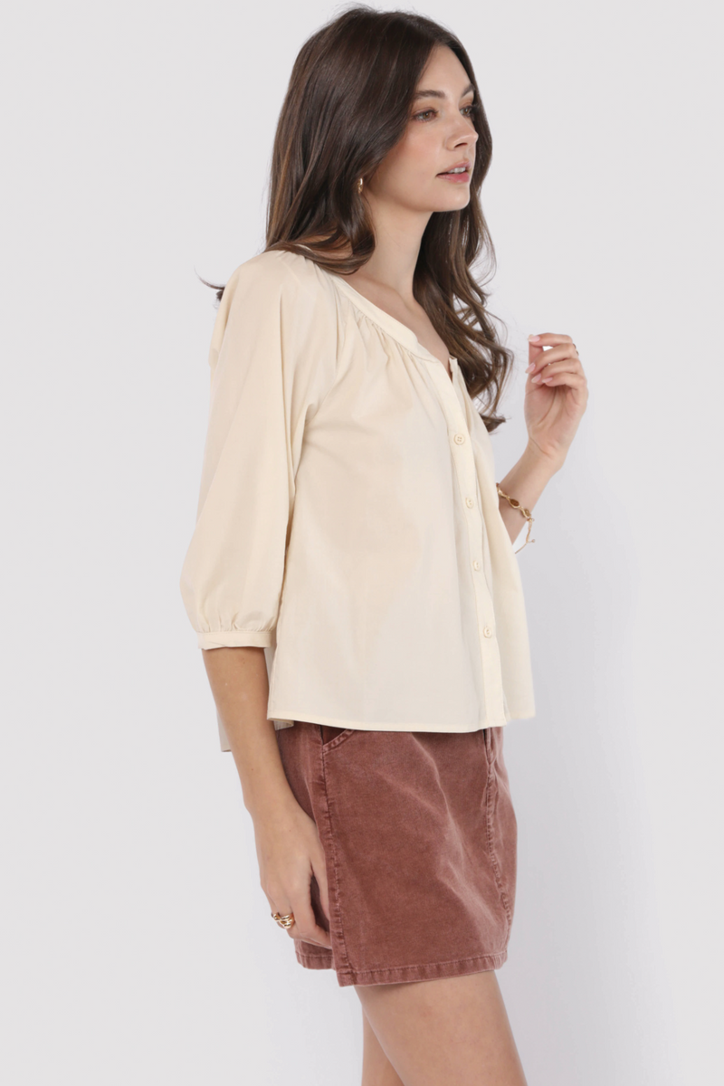 Light Gray Dusk Cotton Blouse Blouse