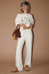 Dim Gray Winter Sketch Pajama Pant Pant