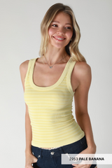 Light Gray Dawson Reversible Striped Tank Tank Top