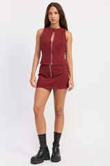 Lavender Zip Code Sleeveless Top Top