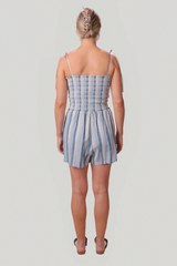 Light Gray Sweetgrass Stripe Romper Romper