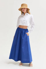 Lavender Margo Gathered Poplin Maxi Skirt Maxi Skirt