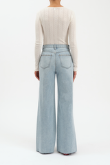 White Smoke Far Out High Rise Wide Leg | Lets Dance Jeans