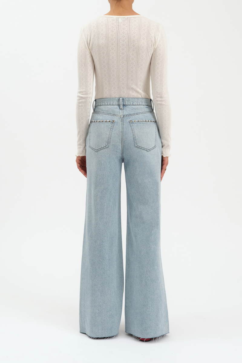 White Smoke Far Out High Rise Wide Leg | Lets Dance Jeans