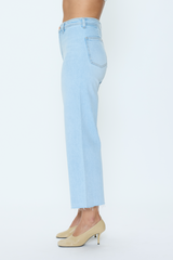 Light Blue Penny Crop High Rise Wide Leg Jean | Eternal Jeans