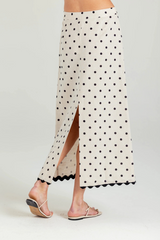 Light Gray Polka Dot Alden Skirt Maxi Skirt
