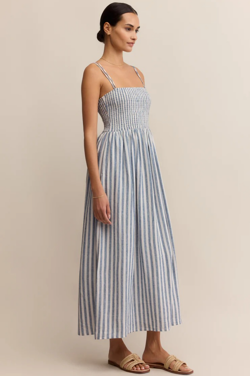 Gray Nadine Striped Midi Dress Midi Dress