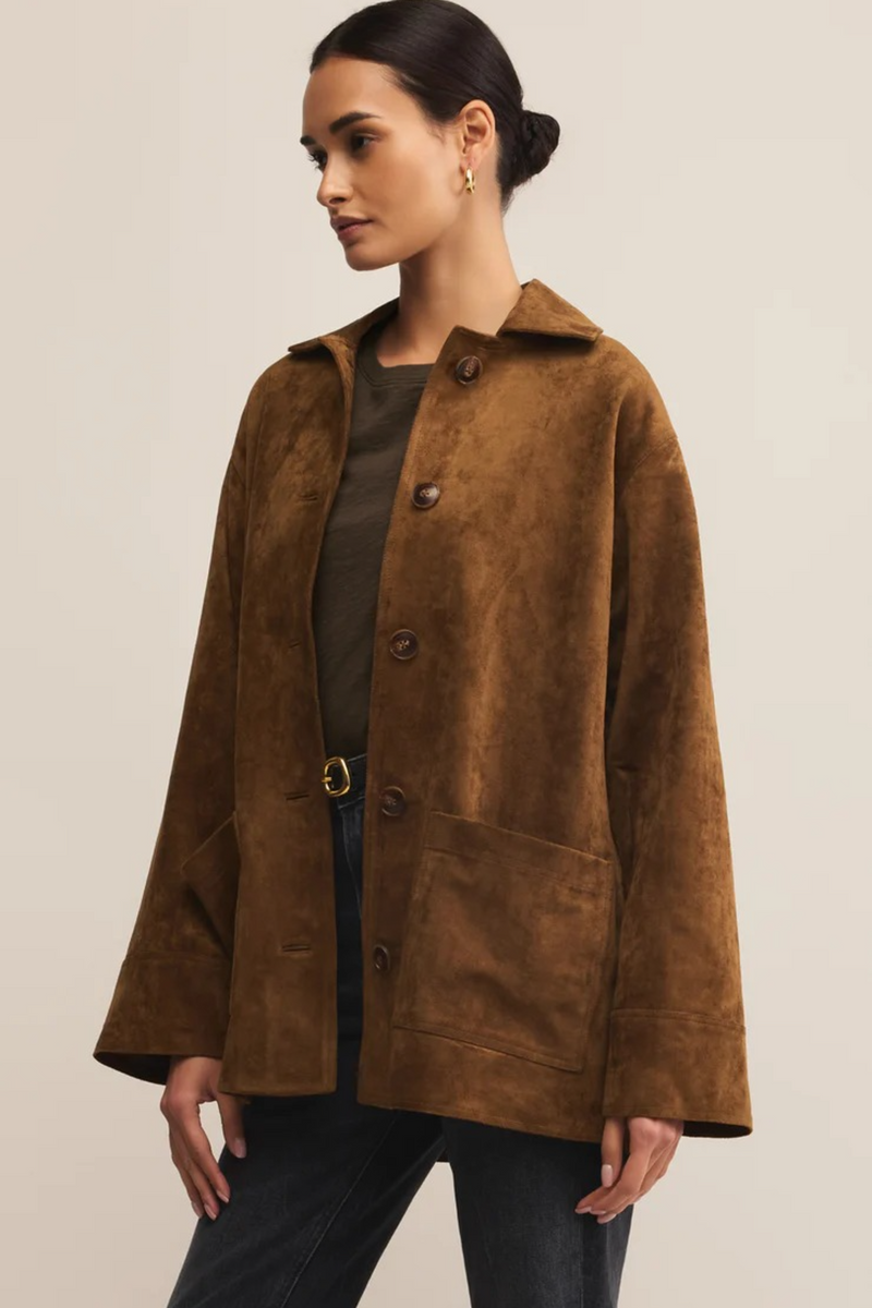 Light Gray Decker Suede Chore Jacket Jacket