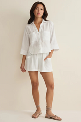 Light Gray Emory Airy Gauze Short Shorts