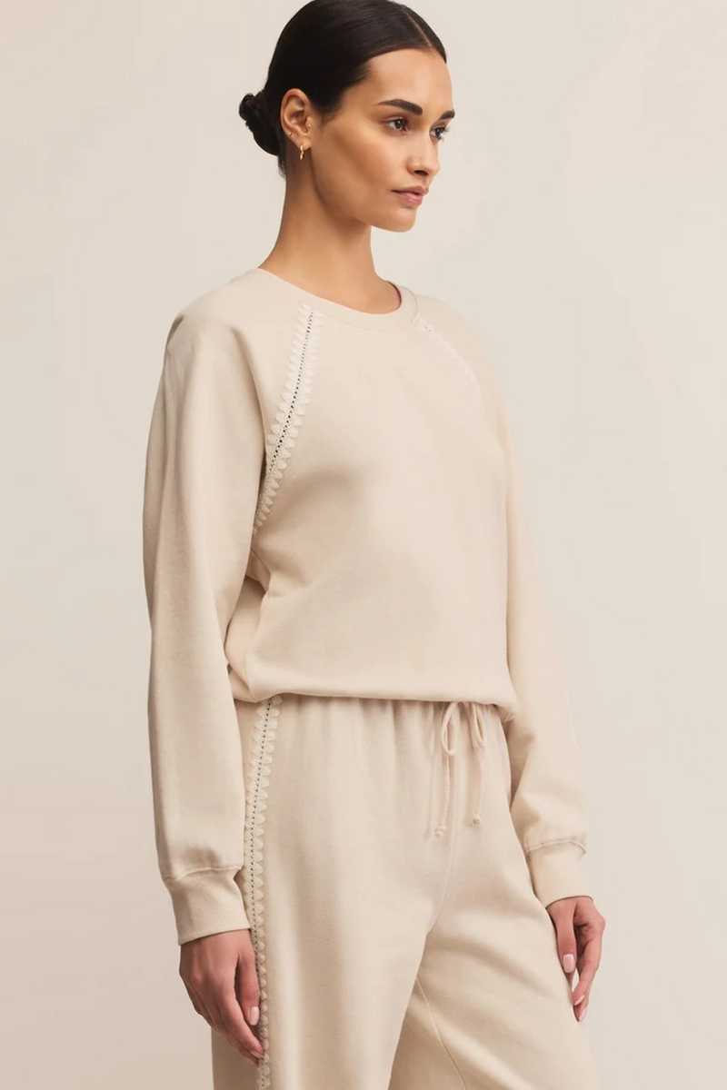 Light Gray All Around Embroidered Sweatshirt Sweatshirt