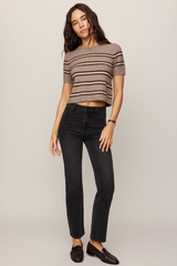 Black Gatewood Stripe Sweater Tee Sweater