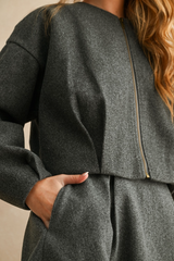 Dark Slate Gray Georgette Jacket Jacket
