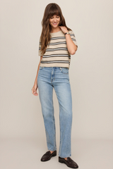 Gray Gatewood Stripe Sweater Tee Sweater