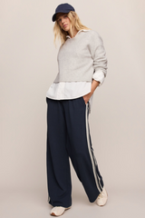 Light Gray Stand In Cropped Sweater Sweater