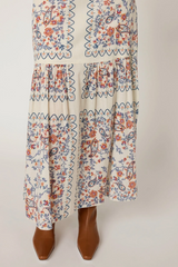 Gray Marjorie Ankle Skirt in La Ramos Print Midi Skirt