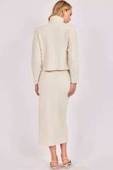 Light Gray Cosette Turtleneck Rib Sweater Sweater