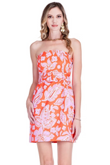 White Smoke Belted Tube Mini Dress Mini Dress