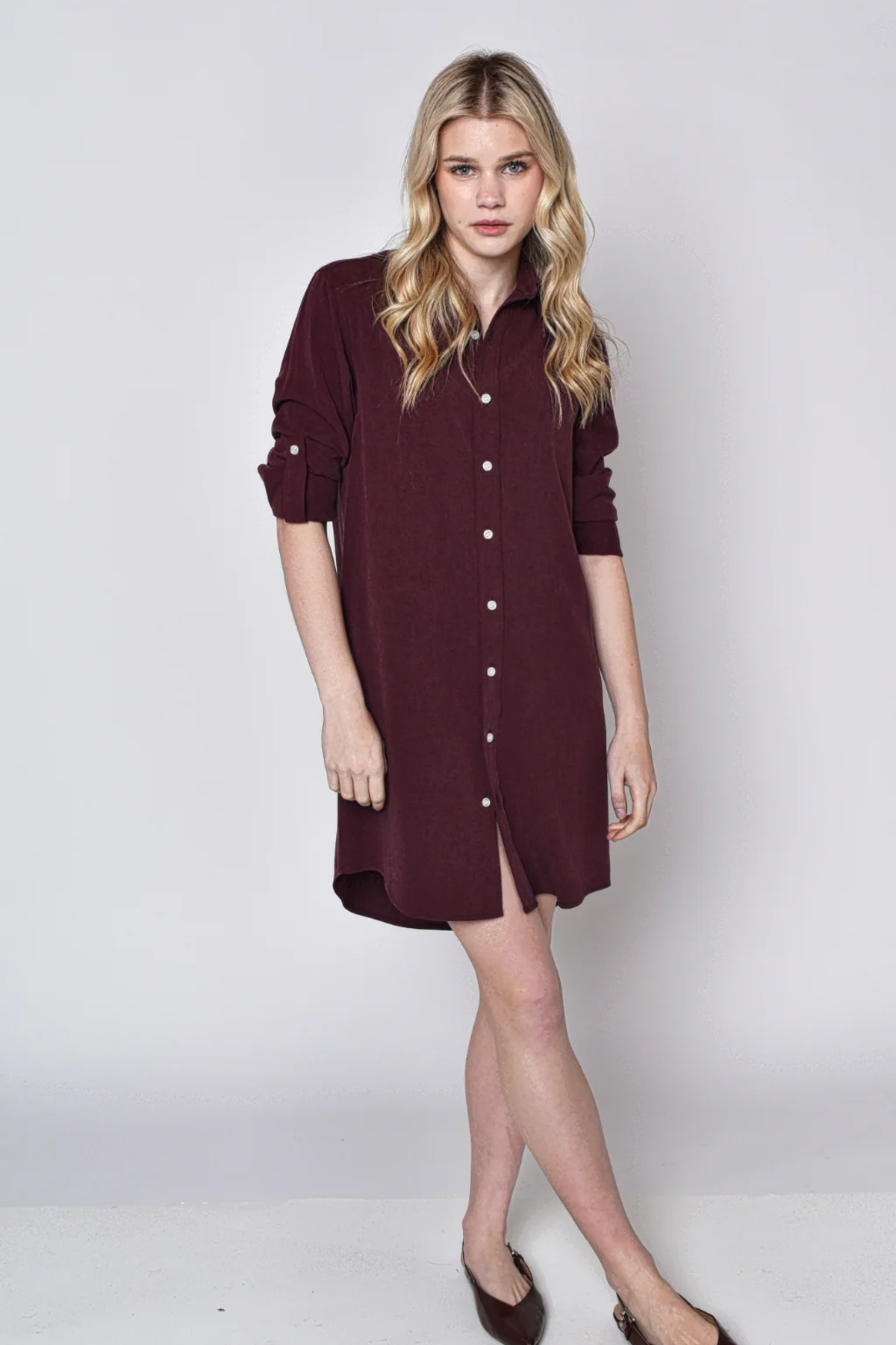 Mulberry Tencel Girlfriend Mini Dress