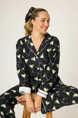 Light Gray Merrier With A Martini 3-Piece Flannel PJ Set Pajamas