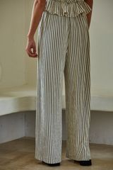 Dim Gray Tate Striped Pant in Natural/Black Pant