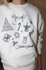 Light Gray Santa's Favorite Graphic Pullover Sweater