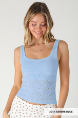Lavender Nixon Floral Lace Texted Tank Tank