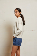 Gray Janet Cotton Crewneck Sweater Sweater