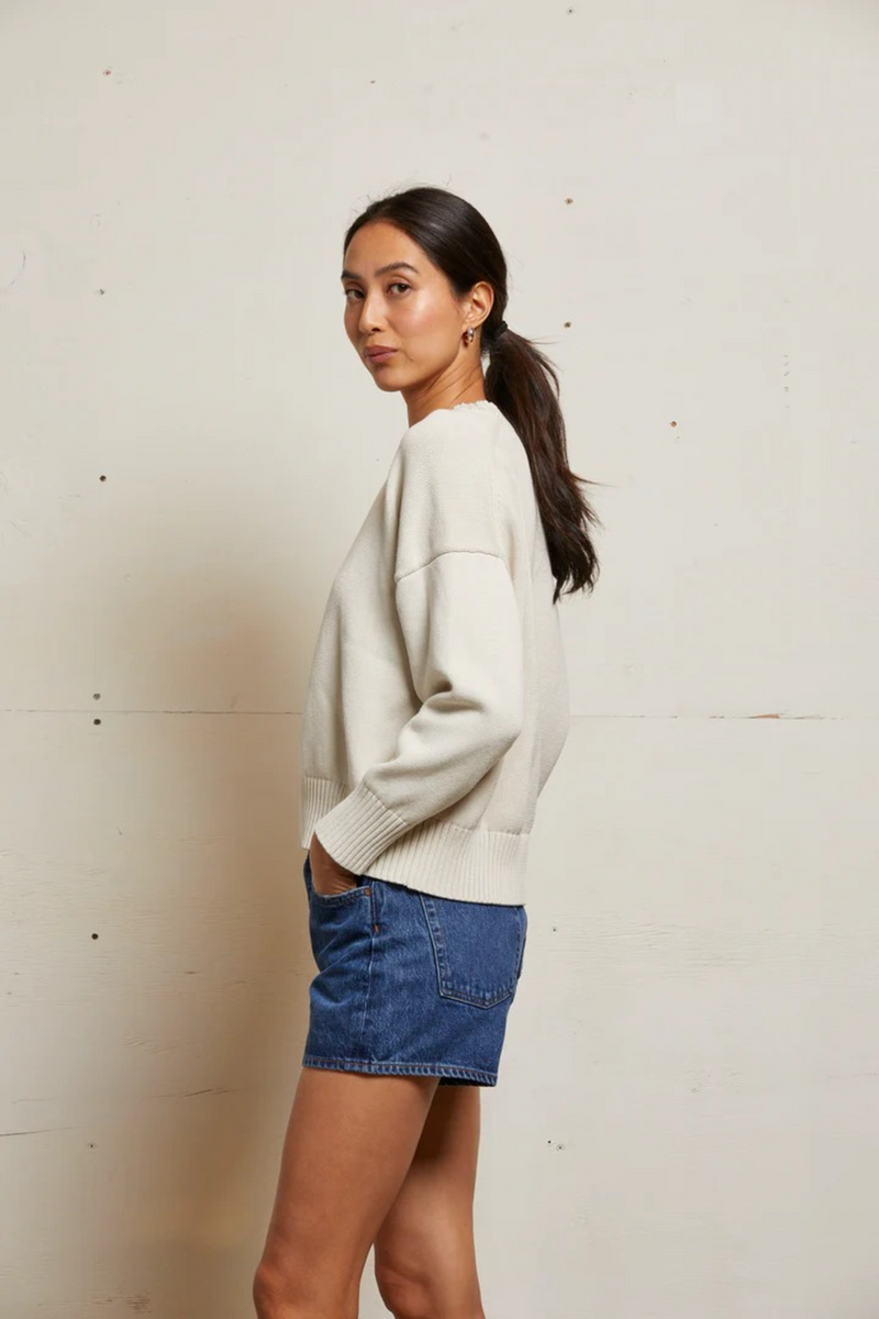 Gray Janet Cotton Crewneck Sweater Sweater