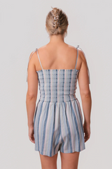 Light Gray Sweetgrass Stripe Romper Romper