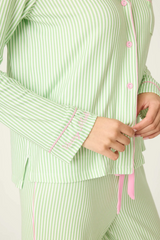 Light Gray Pupcation Palms Kiwi Stripe 3-Piece PJ Set PJ Set