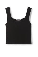 Black Kaitlyn Lux Rib Binded Tank Tank
