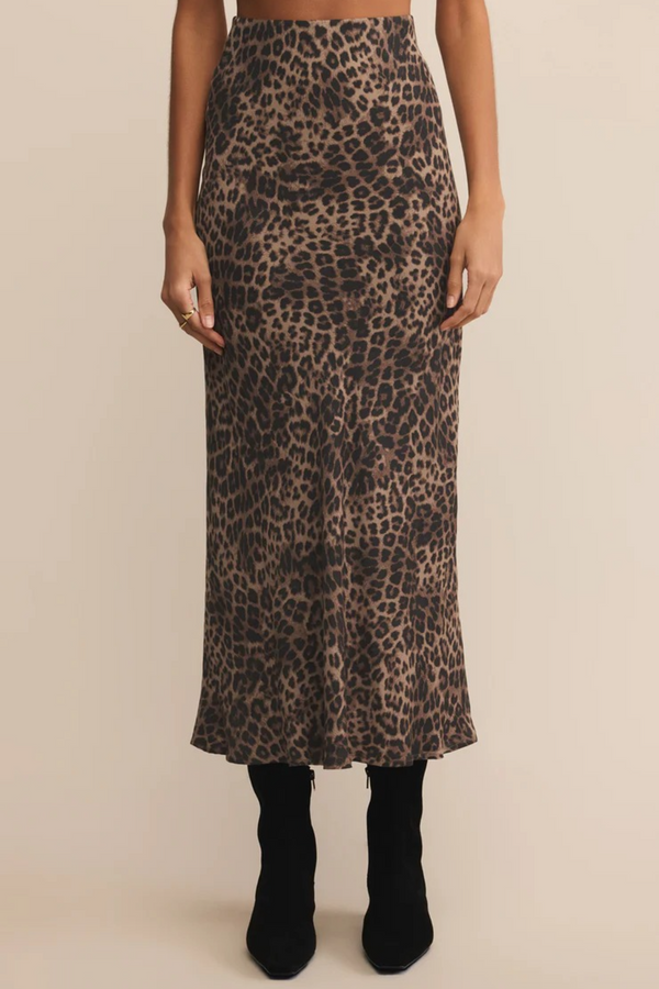 Gray Izabel Leopard Skirt Maxi Skirt