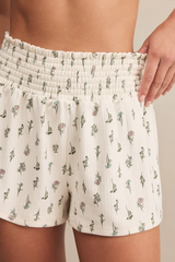 Light Gray Dawn Floral Short Short