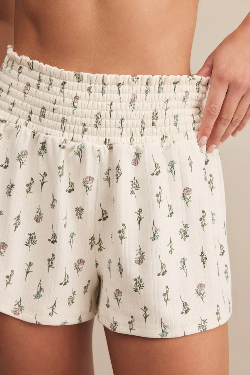 Light Gray Dawn Floral Short Short