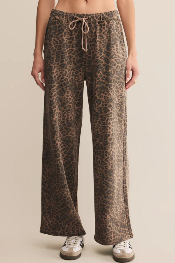 Dark Slate Gray Hunter Leopard Knit Pant Pant