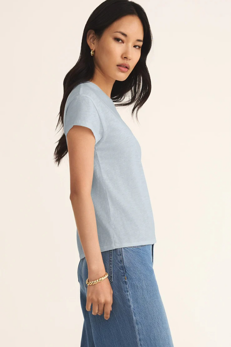 Beige Modern Slub Tee Shirts & Tops