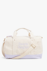 White Smoke Canvas Duffle Bag in Natural Purple Duffle Bag