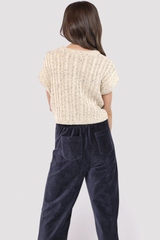 Dark Slate Gray Effortless Cable Knit Sweater Tank Tank