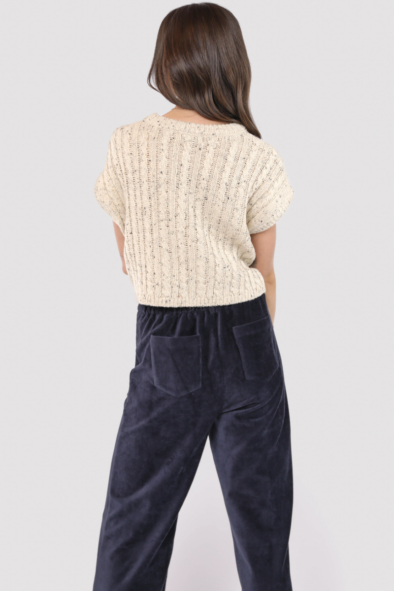 Dark Slate Gray Effortless Cable Knit Sweater Tank Tank