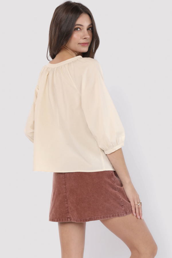 Light Gray Dusk Cotton Blouse Blouse