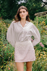 Gray Selena Mini Skirt in Pink/Ivory Sequins Mini Skirt