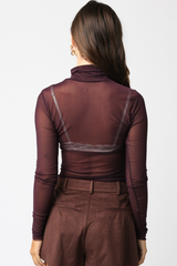Dark Olive Green Charli Mesh Top Top