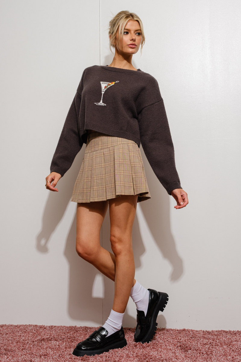 Gray Merry Martini Sweater Sweater