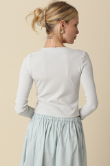 Gray Nolan Crop Button Top Cardigan