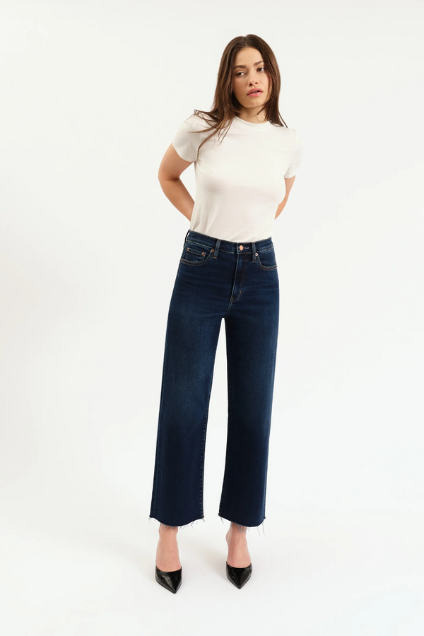 White Smoke Pleaser High Rise Wide Ankle | Magic Hour Jeans