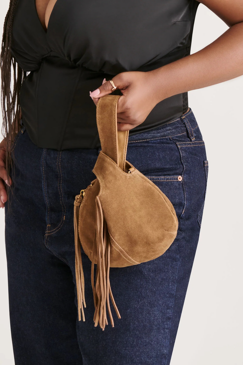Gray Zury Mini Wristlet Handbags