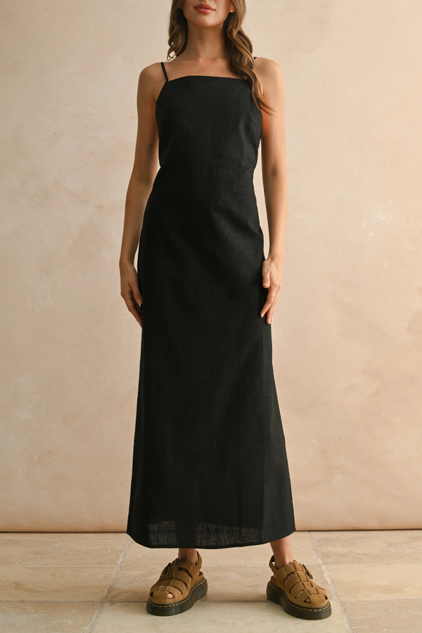 Tan Nash Linen Maxi Dress Maxi Dress