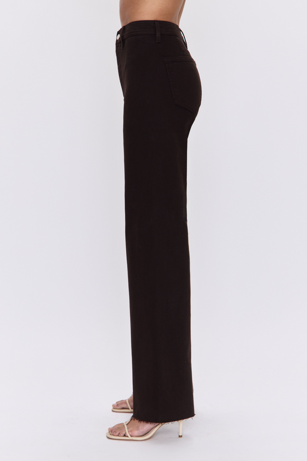 Black Penny High Rise Wide Jean | Mocha Jeans