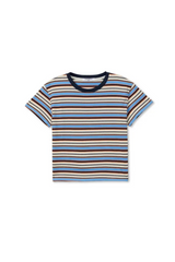 White Smoke Dawn Cotton Jersey Ringer Stripe Tee T Shirt